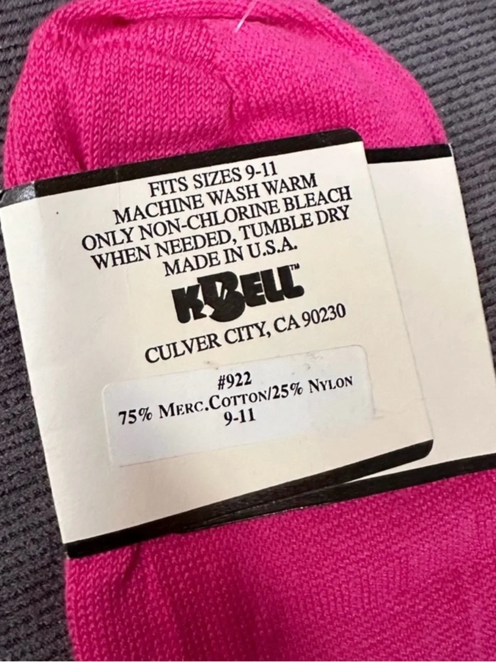 Vintage 80's Ribbed Cuff Socks Crew Style Pink Fold Over Women’s NOS